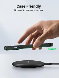 Зарядний пристрій Ugreen CD186 Wireless Charging Pad 15 W чорний - мініатюра 4