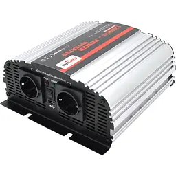 Інвертор напруги Carspa-1200-242 (1200Вт), 12/220V, approximated, 2Shuko, USB, клеми, Box Q4