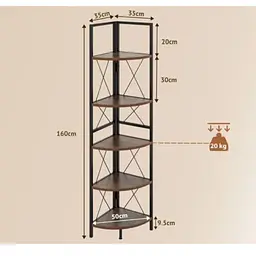 Етажерка Costway Signal кутова із металевим каркасом в стилі Loft - мініатюра 3