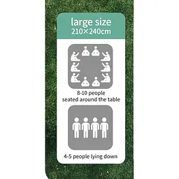 Килимок для пікніка Naturehike 210x240 CNK2350WS010 світло-салатний - мініатюра 3
