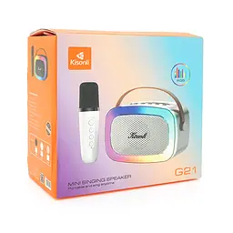 Колонка Kisonli G21 Bluetooth 5.0, 1х5W, 1800mAh, USB/TF/BT/LED/AUX, DC: 5V/1A, Black, BOX, Q45 - мініатюра 2