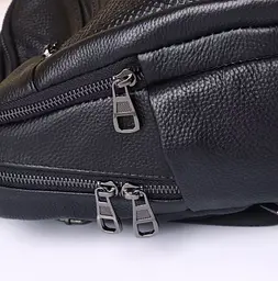 Рюкзак жіночий шкіряний з тичненням під рептилію чорний 34926 Tiding Bag - мініатюра 9