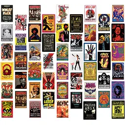 Стікерпак музика міні-постери Набір наклейок GeekLand music mini posters 50 штук - мініатюра 2