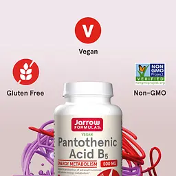 Пантотенова кислота B5 Jarrow Formulas Pantothenic Acid 500 мг 100 капсул - мініатюра 5