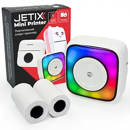 Портативний термальний принтер JETIX Mini Printer Student 2 з Bluetooth і нічником для термодруку без чорнила - мініатюра 1