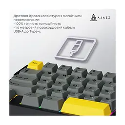 Клавіатура Ajazz AK029 Ice Island Magnetic Switch USB UA White/Blue (AK029-I-WB) - мініатюра 9