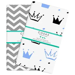 Набір наволочок Cosas Crown 50х70 см блакитний (SetPillow_CrownBlue_ZigZagGrey_50х70)