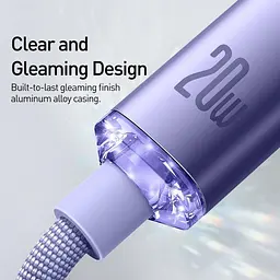 Кабель Baseus Crystal Shine Series Fast Charging Data Cable Type-C to iP 20W 1.2m CAJY000205 Purple - мініатюра 6