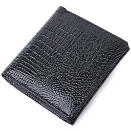 Компактний жіночий гаманець з натуральної лакованої шкіри ST Leather 22688 чорний - мініатюра 6