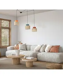 Підвісний світильник, люстра Tk Lighting 3140 Duo Juta E27 3x15W IP20 Бежевий - мініатюра 2