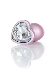 Анальна металева пробка Plug - Jewellery Pearl Pink Heart PLUG - Clear S Boss Series 64-00139 100340 - мініатюра 4