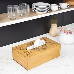 Дерев'яний диспенсер для серветок VANZA FLOWER oak - мініатюра 6