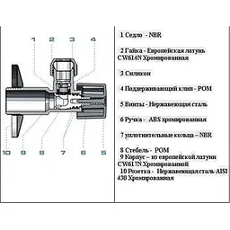 Кран кульовий кутовий Arco 1/2″х 3/8″ DE660-610 AntiLime 000004515 - мініатюра 6