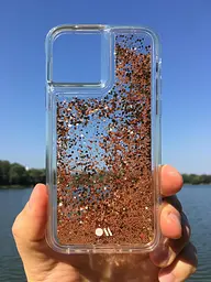 Чохол протиударний з плаваючими блискітками Case-Mate Waterfall CM039326-06 для iPhone 11 Pro (5.8") Gold - мініатюра 4