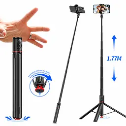 Монопод-штатив TT01 Multifunction 1770 мм з Bluetooth-пультом - мініатюра 2