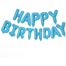 Набір надувних кульок Happy Birthday Light Blue 5959 13 предметів світло-блакитний