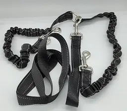 Повідець для двох собак Derby Dog Double Leash подвійний еластичний чорний - мініатюра 4