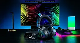 Гарнітура ігрова Razer Kraken V4 Pro, mini-jack/USB-A/BT/WL, RGB, чорний - мініатюра 2