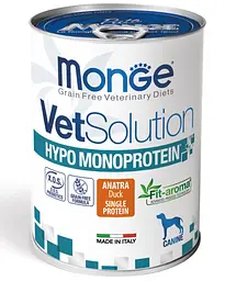 Сухий корм Monge VetSolution Wet Hypo canine дієтичний для собак з качкою 400 гр