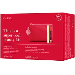 Набір в косметичці Pupa Kit Vamp!: Туш для вій Mascara Vamp forever + Міні олівець для очей (8011607391509) - мініатюра 3