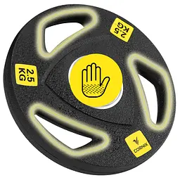Диск олімпійський Cornix 1 x 2.5 кг 51 мм металевий, прогумований Black XR-0424 - мініатюра 3