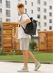 Чоловічий рюкзак Sambag RollTop LSHm чорний 43 х 31 х 14 см (24211001m) - мініатюра 2