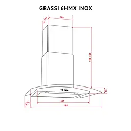 Витяжка декоративна зі склом PERFELLI GRASSI 6HMX INOX - мініатюра 12