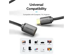 Кабель Vention HDMI Cable for Structure Cabling Engineering HDMI v2.0 8м Black (AAMBK) - мініатюра 7