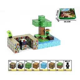 Конструктор магнітний Minecraft, LZCK064, 60 елементів, фігурки героїв