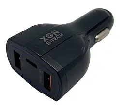 Автомобільний зарядний пристрій XON UniLink Type-C 15W (PD15) + QC3.0 + 5V/3.1A Black (CU2A1C30QB 3425) - мініатюра 3