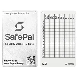 Мнемонічний планшет Lapua Seed phrase keeper for SafePal (LSPKS)