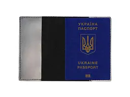 Обкладинка на паспорт ВІРНИЙ ДРУГ 10001 CRAZY "Тризуб" чорний - мініатюра 2