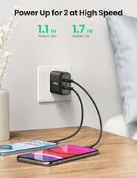 Зарядний пристрій 2xUSB 36W USB A, QC 3.0 Fast Charger чорний CD161 Ugreen - мініатюра 7