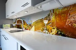 Кухонний фартух Винний Край вінілова наклейка ПВХ виноград вино сонце Бежевий 60х200 см Happy Pocket Z180629