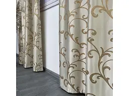 Жакардові штори золотистого кольору з вензелем на тасьмі 2шт. 150х270 ALBO pbe0052396 - мініатюра 10