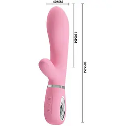 Вібратор Pretty Love Thomas Vibrator Magenta із кліторальним стимулятором, 20.5х4 см рожевий - мініатюра 2