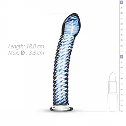 Стеклянный дилдо Gildo Glass Dildo No. 5, 18х3.5 см - миниатюра 5
