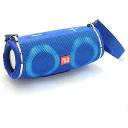 Портативна бездротова Bluetooth-колонка T&G TG642 з потужним звучанням LED-підсвіткою та ремінцем для перенесення Синій