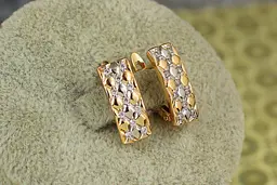 Сережки Xuping Jewelry драпіровка з родієм 1,6 см золотисті - мініатюра 2