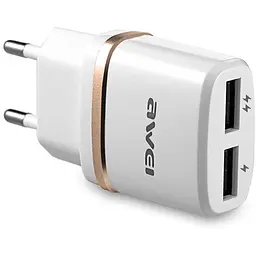 Зарядний пристрій AWEI C-930 Travel charger 2USB 2.1A White/Silver - мініатюра 3