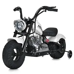 Дитячий електромотоцикл Bambi 36V 350W/MP3/надувні колеса до 80 кг Білий (DE-169-E-474)