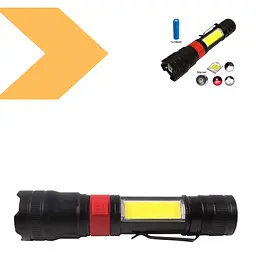 Ліхтар PL-826 P70 COB White+Red, надійний ручний акумуляторний ліхтар з поворотною головою, магнітним затискачем, waterproof та зарядкою через microUSB, XPRO (47316-826_182) - мініатюра 2