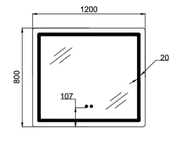 Дзеркало Qtap Mideya (MI2) прямокутне з LED-підсвічуванням Touch QT2078F12080 - мініатюра 5