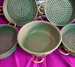 Мантоварка-пароварка з антипригарним покриттям O.M.S. Collection 6091 C-28 см 5,8 л Green - мініатюра 4