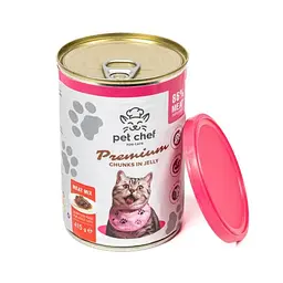 Корм вологий для дорослих котів Pet Chef, шматочки в желе М'ясний мікс 415 г - мініатюра 3