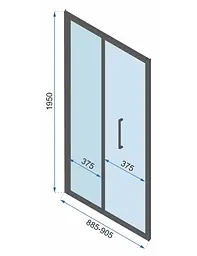 Душова кабіна Rea Rapid Fold 90x80 black REA-KPL-09913, Чорний матовий, Універсальна, прозрачний, Чорний матовий - мініатюра 5