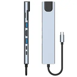 Хаб USB "8-in-1", Grey GTL teh0019583 - мініатюра 4