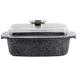 Гусятниця алюмінієва Zauberg за мармуровим покриттям 5.5 л чорна (0832 SN)