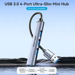 Концентратор Vention USB 3.0 to 1xUSB 3.0 + 3xUSB 2.0 0.15m gray (CKOHB) - мініатюра 5