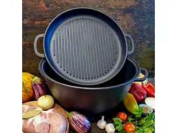 Казан MAYSTERNYA 18л з кришкою-сковородою гриль V18CPGr